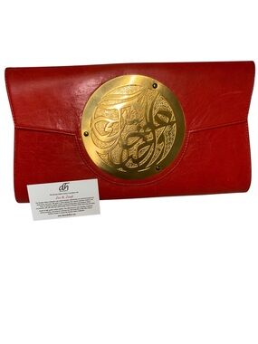 Dareen Hakim “Le Icon”Red Leather Clutch